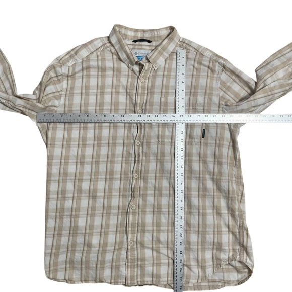 Columbia Men's Tan Plaid Button Down Shirt - Picture 5 of 11